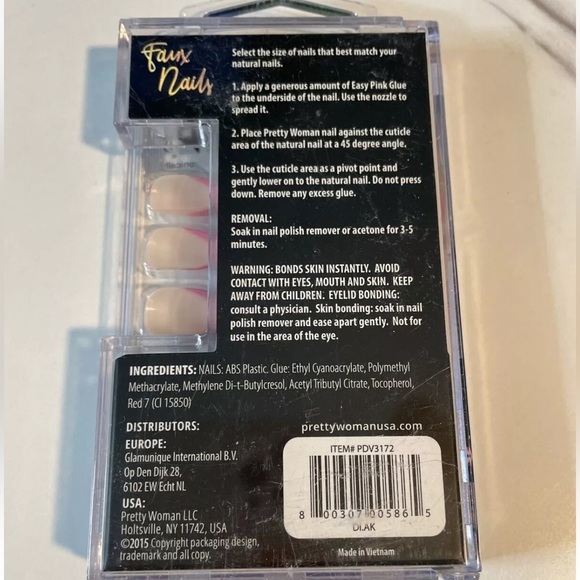 4/$20 Pretty Woman-Faux Nails Almond Shaped Baby Ombre Purple/pink 24 Ct+glue - Picture 2 of 2